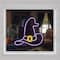 15" Purple LED Neon Style Witch Hat Halloween Window Silhouette